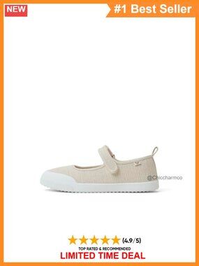Women's Canvas Linen Mary Jane Flats Flexible Sole Velcro Strap Casual